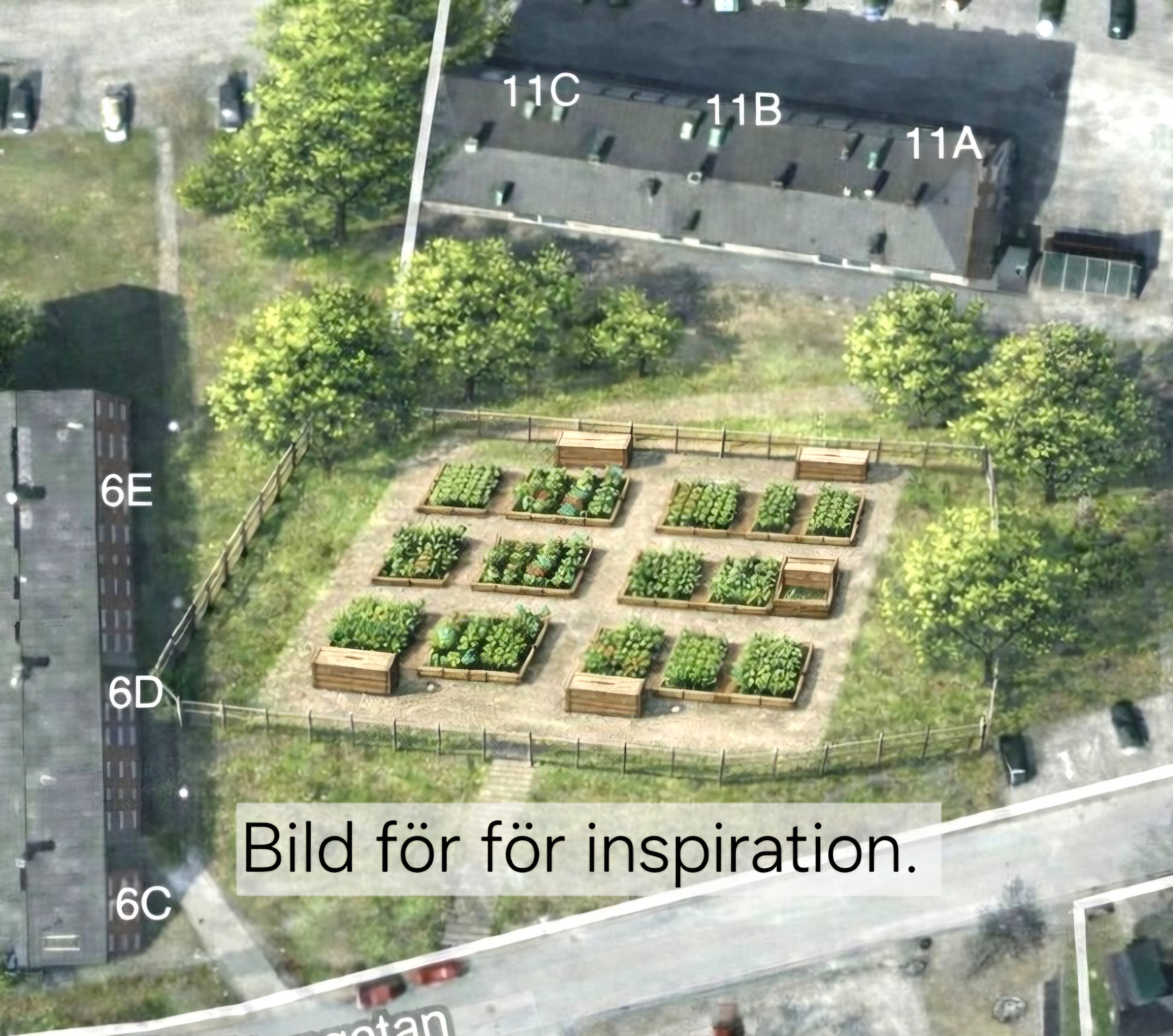 Översiktsbild på området där det planeras odlingslotter